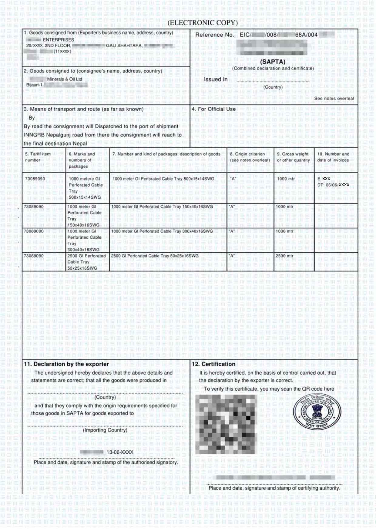 APTA Certificate Sample