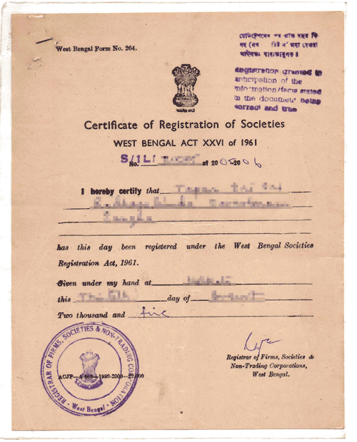 Society Registration Sample