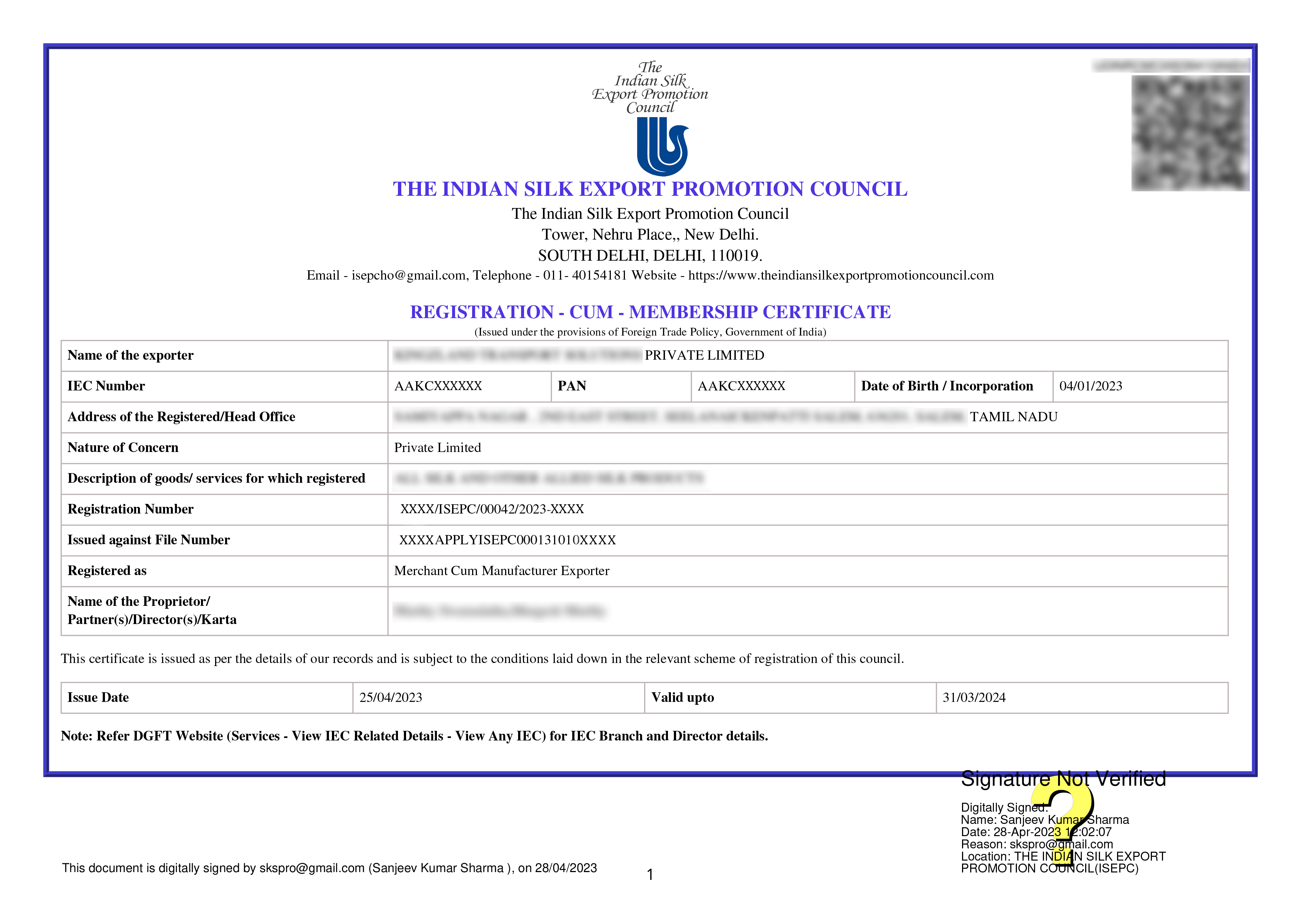 Silk Board Promotion Counsil